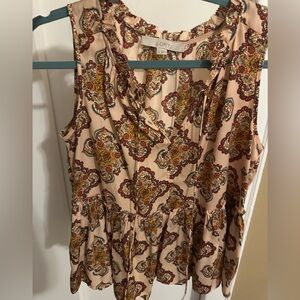 LOFT Cream Ornate Paisley Sleeveless Camisole